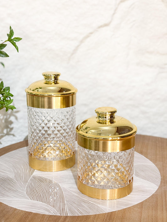 Victorian Gold Top Acrylic Canister