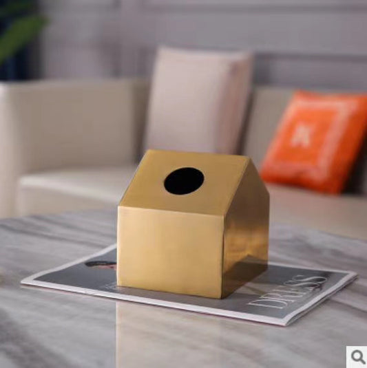 Matte Gold Square Tissue Holder